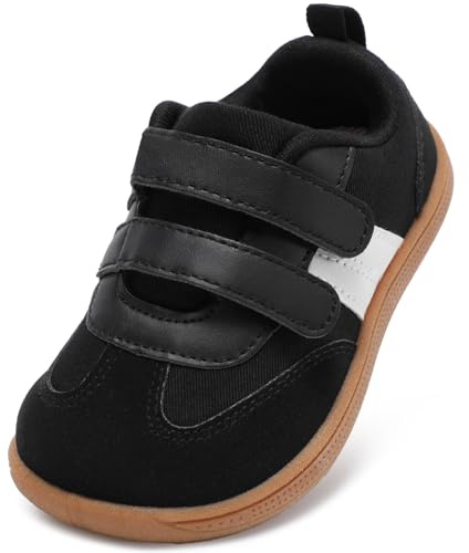 STQ KIDS Boys Girls Trainers Toddler Wide Toe Box Barefoot School Shoes Zero Drop Lightweight Baby Infant First Walking Shoe Non Slip Soft Kid Running Tennis Sneaker