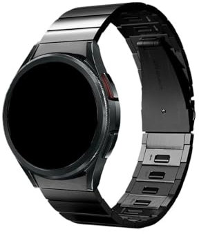 Srndsydak Correa de reloj Compatible con Samsung Galaxy Watch 6 5 4/ 5pro/ 6Classic 4Classic de acero inoxidable for hombres(Black,For Galaxy Watch 4 classic 42mm)