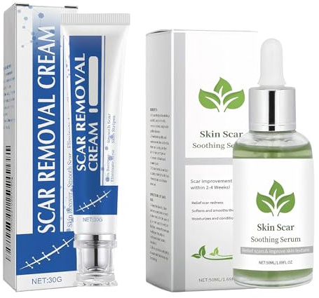 30g Narbengel Narbencreme Und 50ml Narbenserum Narbenpflege Scar Removal Cream Sanfte Formel Geeignet Leicht Absorbierbar für Narben Im Gesicht Und Am Körper für Alle Hauttypen Geeignet