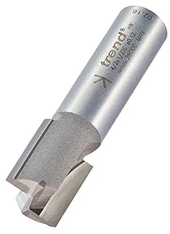 Trend Professional Straight Two Flute Router Cutter, 1/2 Inch Shank, 16mm Cut Diameter, Tungsten Carbide Tipped, 4/2X1/2TC