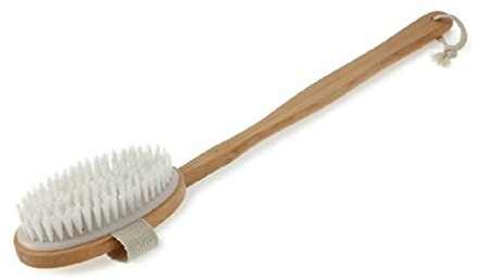 Blue Canyon Bath Brush with Wooden Handle, White
