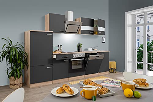 Bloc de cuisine encastrable en chêne noir merle 280 cm Respekta