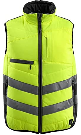 Mascot 15565-249-1709 Grimsby Safe Supreme Padded Water Repellent Class 1 Winter Gilet, Size L, Hi-Vis Yellow/Black