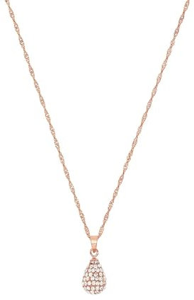 Amor Kette mit Anhänger 925 Sterling Silber Damen Halsschmuck, mit Kristallglas, 42 cm, Roséfarben, Kommt in Schmuck Geschenk Box,