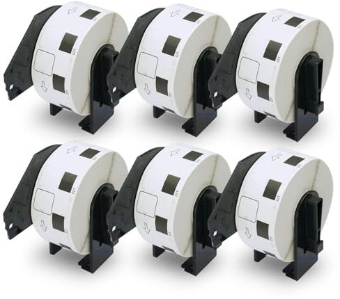 BETCKEY - 6 Rollen DK-11221 Quadratische QR Code Etiketten Kompatibel mit Brother, 23mm x 23mm, 6000 Etiketten für Brother QL Etikettendrucker