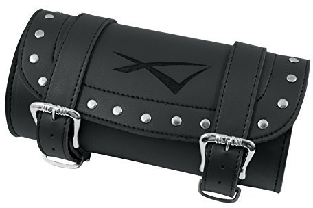 Porta Attrezzi Borsa Barilotto Forcella Moto Custom Bobber Nero