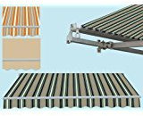 PEBSHOP Tenda da Sole con Bracci L. 295 x P. 250 cm. (Verde/Beige)