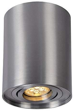 NCC-Licht LED Deckenleuchte Aufbauleuchte Deckenspot Downlight Rund 6,5W GU10 2700K warmweiß Aluminium silber schwenkbar