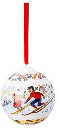 Hutschenreuther Porzellankugel Weihnachtskugel 2018 Motiv Winterfreuden - 02252-722984-27940 - in OVP