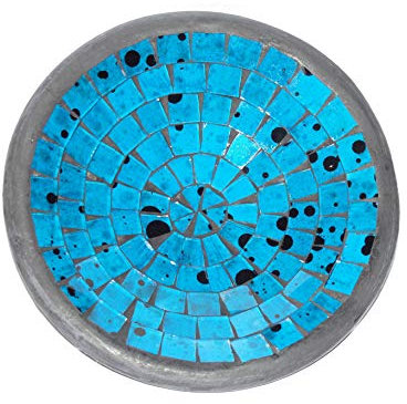Deko - Schale Glasmosaik rund, 15 cm, blau/schwarze Flecken