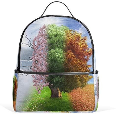Eslifey Magische Vier Jahreszeiten Baum Büchertasche Schultaschen Tagesrucksäcke Tagesrucksack für Studenten