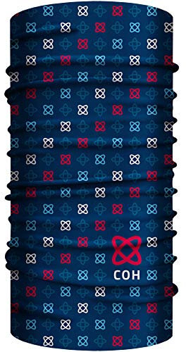 Club of Heroes Sport Bandana, nahtloses Multifunktionstuch 25 x 50 cm aus weicher Mikrofaser/Coolmax atmungsaktiv Schlauchschal Halstuch Kopftuch Mundschutz Schal Tuch Loopschal COH (Blau-Rot)