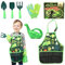 Cheerful Children Toys Kids Gardening Set – Gardening Tools for Kids with Watering Can, Shovels, Rake, Gloves & Apron – Planting Outdoor Activity for Boys & Girls Ages 3-7, Dinosaur Edition