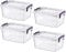 A406 Food Storage Box with Lid Handle Clip Lock Plastic Clear Food Container Plastic (1 Liter)