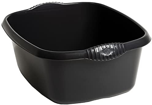 #11 1x Schüssel schwarz - 12 Liter - 39x32 cm - rechteckig - Waschschüssel Spülschüssel Wasserschüssel - Lebensmittelecht - Kunststoff Spüle