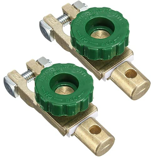 Angelkiss 2 Pack Car Battery Isolator Switch Top Post Battery Terminal Connection Switch Battery Main Break Switch Power Cutoff Termination Switch for Sea Boats Small Yachts RV Camper Cars Trucks