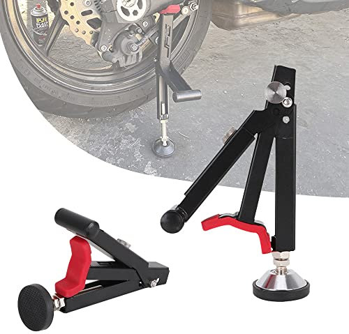 Universal Hinterradständer für Motorrad, rutschfest, höhenverstellbar, faltbar, mit Griff, passend für die meisten Motorrad-Räder – Rot