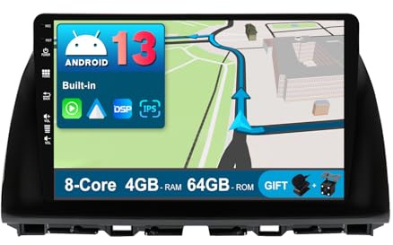 JOYX Android 12 Autoradio Passt für Mazda CX-5 (2013-2016) - [4G+64G] - Eingebaut DSP/Carplay/Android Auto - Kamera MIC KOSTENLOS - 10.1 Zoll 2 Din - SWC 4G WiFi Bluetooth5.0 DAB Fast-Boot 360-Kamera