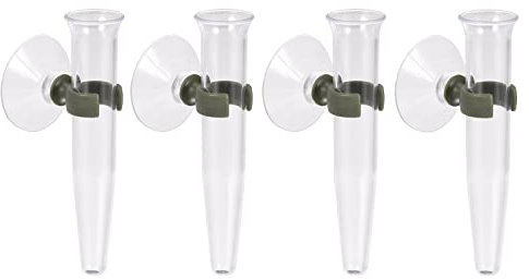 sourcing map 8 Stück Floral Blumen Wasserrohr mit Saugnapf 4.3 Kunststoff Wand hängende Vase für Pflanzen Blumenarrangement Klar