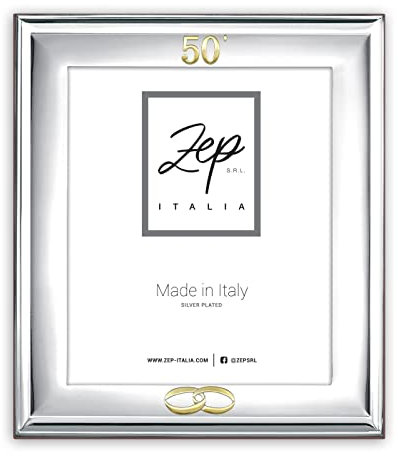 Marco NOTO de mesa de plata plateada para fotos 20 x 25 cm, se puede colocar horizontalmente, chapado en plata. Fabricado en Italia