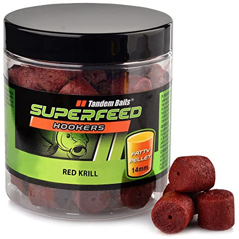 Tandem Baits SuperFeed Hook Fatty Pellet Red Krill | Carp Fishing Hookbaits | Carp Pellets | Carp Fishing Bait | Carp Bait | Carp Fishing Accessories for Monster Fish 14mm 150g