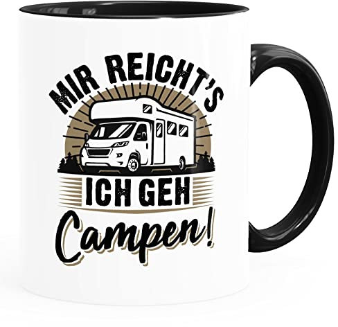MoonWorks® Kaffee-Tasse Camping Mir reichts ich geh campen Spruch lustig Geschenk für Wohnmobilfahrer weiss-innen-schwarz standard