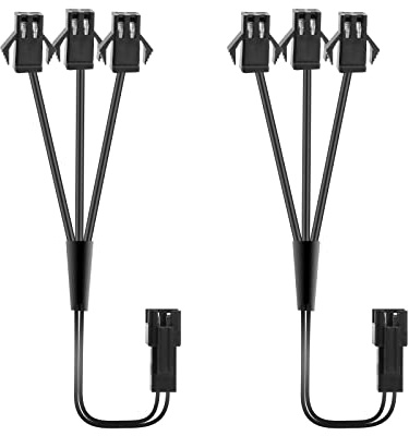 jose2015 2PCS EL Wire Splitter 3 Way,3 Female to 1 Male Splitter Y Cable,2-Pin Extension Cable Wire Connector for LED Glow Light Multi-Color Neon Strip