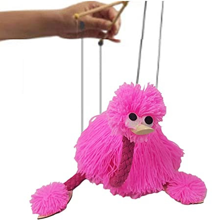 komsoup Burattini da Mano Struzzo, Marionetta Struzzo, Marionetta con Fili Struzzo, Burattini di Marionette di Struzzo Fatti A Mano, Giocattoli Interattivi Genitore-Figlio per Bambini Bambini