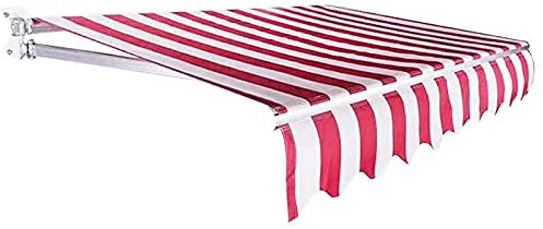 Terrassenmarkisen Einziehbar, Klemmmarkise Aluminium-Polyester-Terrassentür-Fenstermarkise, Außen-Sonnenschutz-Außenüberdachung,3x2m