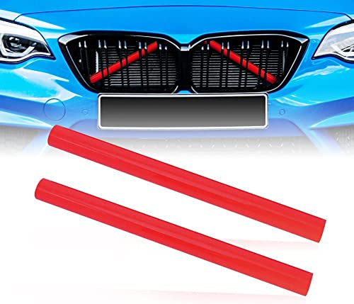 Alpha Rider Kühlergrill-Einsatz, Streifen für BMW, Kühlergrill-Verkleidung, kompatibel mit F20, F30, F21, F22, F23, F31, F32, F33, F34, F36, F40, F44, Rot, 2 Stück