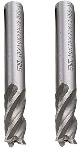 Boxonly Fresadora de extremo recto de acero de alta velocidad, 4 fresas de extremo de flauta, brocas de torno CNC, herramienta de 6 mm, 2 unidades