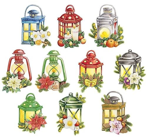 Ideen mit Herz 3-D Motive, ausgestanzt, ca. 7-10 cm, 10 Stück im Beutel | Bilder zum Basteln & Dekorieren | Grußkarten selber machen | Bildmotive für Scrapbooking & DIY-Deko (Laternen)