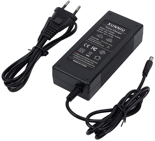 XUNNIU Chargeur Trotinette Electrique 42V 2A, Chargeur Vélo Electrique, Chargeur de Batterie 36v Adaptateur Secteur Alimentation pour Trottinette Chargeur Universelle (DC 5,5 mm)