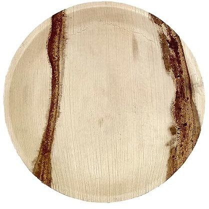 NEATtable Palm Leaf Plates | Disposable & Compostable | Eco Friendly & 100% Natural | Great for Outdoor Events, Wedding, Party, Barbecues | 12-inch Round Plate, Pack of 25