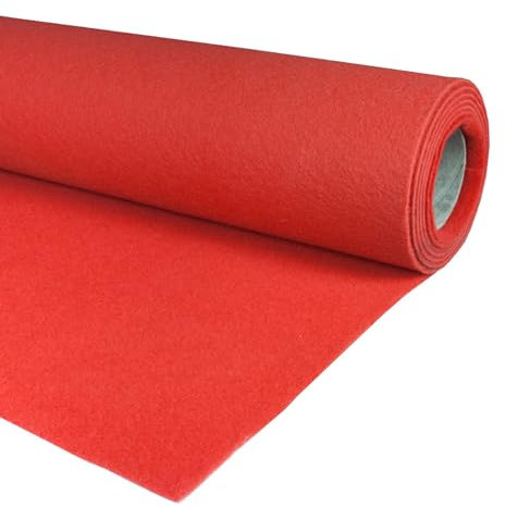 ALFOMBRAS IBERIA | Alfombra Roja | Moqueta por Metros Decoracion Pasillo, Bodas, Eventos | Moqueta Ferial Disponible en Varias Medidas | Color: Rojo (10m x 100cm)
