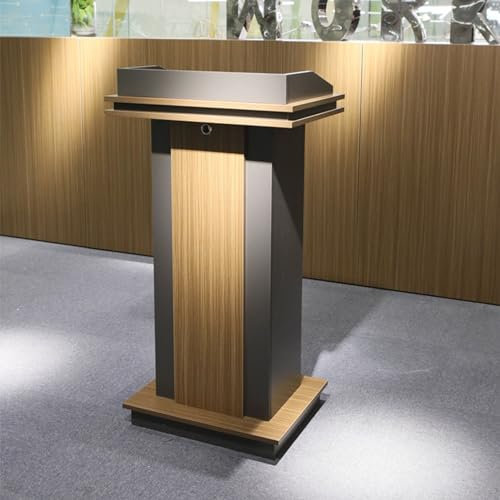 MPOWRX stehpult Robuster Sprechender Pult-Schreibtisch mit 2 Ablagefächern, Host-Podium, Auditorium, Konzert, Hochzeitsfeier, Empfangspult für Kirchen/Klassenzimmer