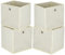 Trintion 4er Set Aufbewahrungsbox Aufbewahrungsboxen Faltbare Aufbewahrungskiste Stoffboxen Faltboxen aus Vliesstoff Aufbewahrungskörbe für Spielzeug Kleidung Bücher 32 x 32 cm Beige