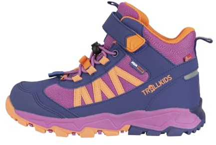 Trollkids Kids Tronfjell Hiker Mid | wasserdichter Outdoor-Schuh mit hohem Schaft, Schnellverschluss, Reflektor und verstärkter Zehenpartie.