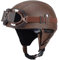 Casco Jet Vintage Omologato ECE,Mezzo Casco Moto Pelle D'epoca Con Occhiali Da Aviatore,Caschi Scooter Caschi Street Cruiser Da Uomo E Da Donna 55-62CM E,L