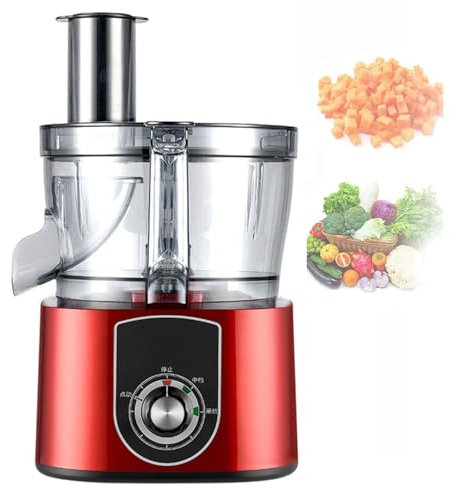 Hydravex 2 in 1 Electric Vegetable Chopper, Multifunctional Chopper Vegetable Cutter Slicer Dicer Machine Automatic Cutter for Onion Shredder Potato Slicer, Veggie Processor Commercial Home Use,Red