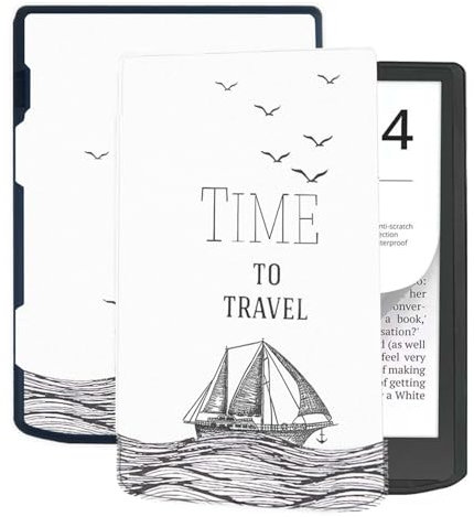 Étui PocketBook InkPad 4 / Color 3 / Color 2 / Vivlio InkPad 4 7,8 - Housse TPU Cuir Smart Slim Folio avec Mise en Veille/Réveil Automatique