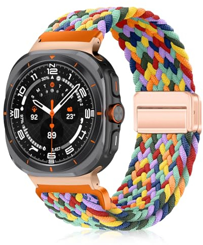 YealRed Correa para Galaxy Watch Ultra 2/Ultra 47mm, Nylon | Pulsera Magnética para Samsung Galaxy Watch Ultra 2/Ultra 47mm 2025/2024, Correa Deportiva de Nailon Ajustable