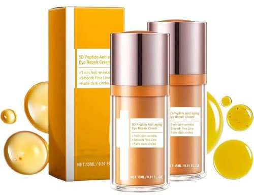 5D Peptide Anti-Aging Eye Repair Cream, Straffende Sofort-Augencreme, Intensive Augenpflege, Glättet Feine Linien, Entfernt Dunkle Augenringe, Korrektur Geschwollener Augensäcke (2PCS)