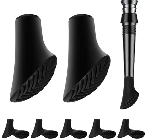 12 unidades de bastones de marcha nórdica, topes de goma, bastones de senderismo, topes de goma, bastones de senderismo para todos los bastones de senderismo comunes con diámetro de 10 mm