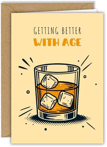 Karte Whiskey zu verschiedenen Anlässen - Geburtstagskarte, Glückwunschkarte - mit Umschlag - DIN A6 Klappkarte - Getting better with Age
