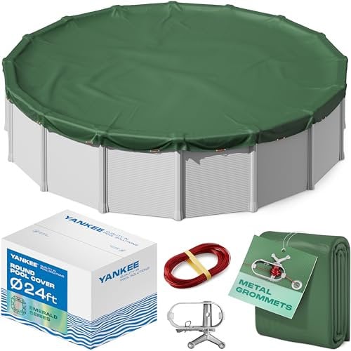 7,3 m runde Poolabdeckung | extra dick & langlebig | Sapphire Serie von Premium Kälte- und UV-beständiger Poolabdeckung | Aufstellpool Schutz | Basic by Yankee Pool Pillow