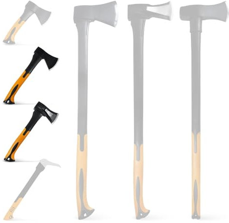 BOOMET Set: Beil 600g / 1000g · Verschiedene Äxte und Sets zur Auswahl · Spaltaxt · Effizientes Holzspalten mit Fiberglasstiel für Brennholz und Garten