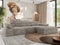 MKS MEBLE Ecksofa mit relaxfunktion elektrisch, Sofa L-Form - Rilasso - Hellbraun Cord Rechts