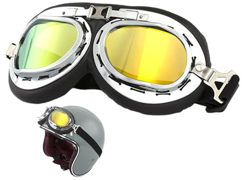 Schutzbrille für Motorrad, Vintage, Pilotenbrille, Retro-Brille, Antiquitäten, winddicht, verstellbare Brillengläser, bequem,