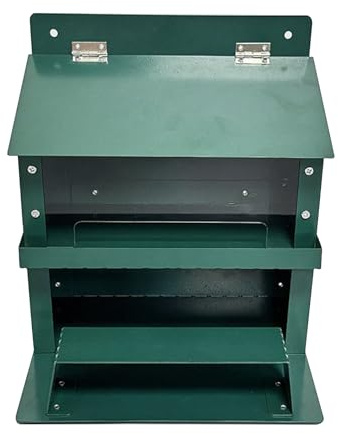 Eichhörnchen-Tisch-Futterstation – 20,5 x 15,8 x 23 cm, Eichhörnchen-Futterstation für den Außenbereich, Metall-Hausbox, wetterfest, quadratisch, für Naturbeobachtung, Hinterhof, Wildtierfütterung